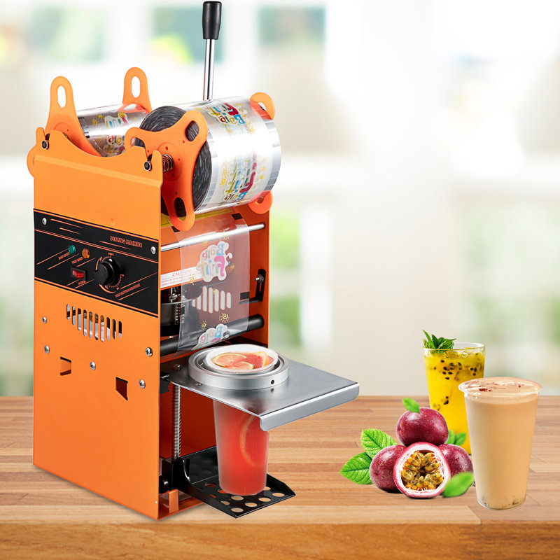 VEVOR Manual Tea Cup Sealer Machine 300 500 Cup h Manual Boba Tea Sealer Machine Blue Boba Tea Sealing Machine 90 95mm Cup Diameter Cup Sealing